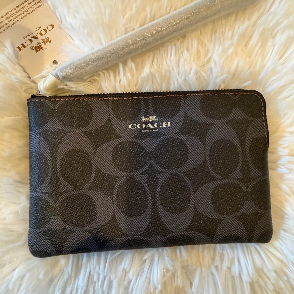 Coach Signature Denim/Grayish Wristlet